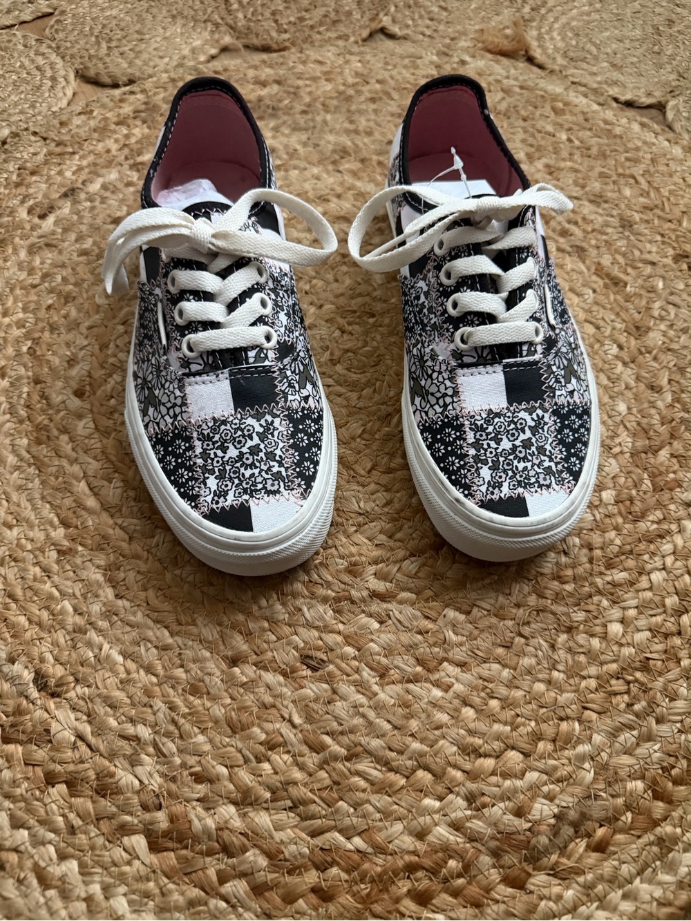 Vans Black & White Patchwork Lace-Up Sneakers